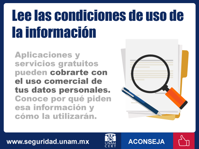 Lee las condiciones de uso de la informacin