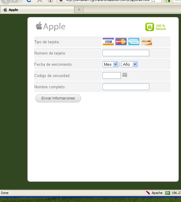 Apple phishing by UNAM-CERT